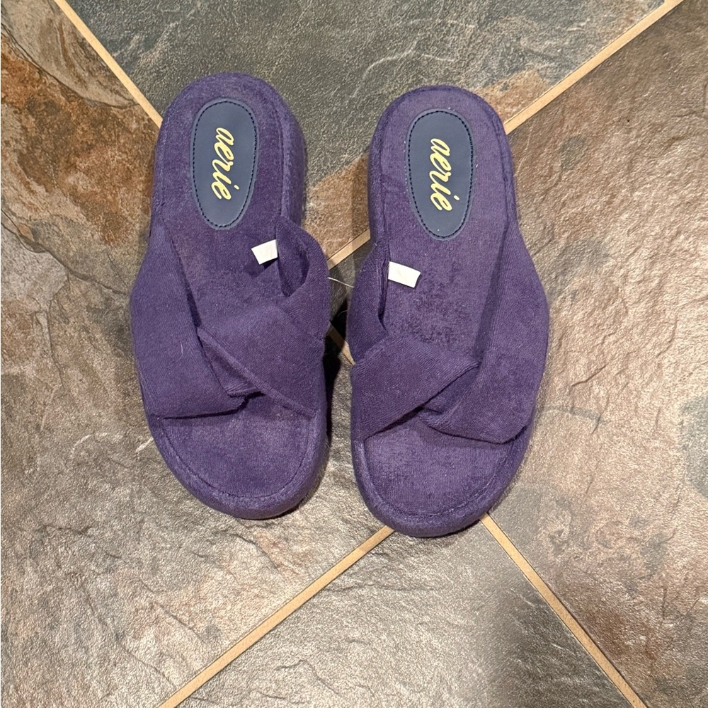NWOT Aerie Women's Blue Slide Slippers